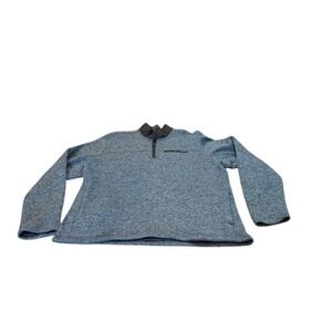 Eddie Bauer Mens Quarter Zip Pullover Sweater Blue Heathered XL EUC